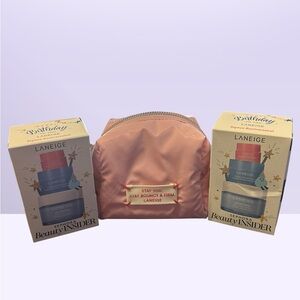 LANEIGE Bundle 3 BEST SELLING PRODUCTS SEPHORA NEW x2 + Bubblegum Pink Pouch